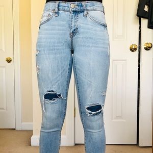 Light Wash Low rise Angle Jeans